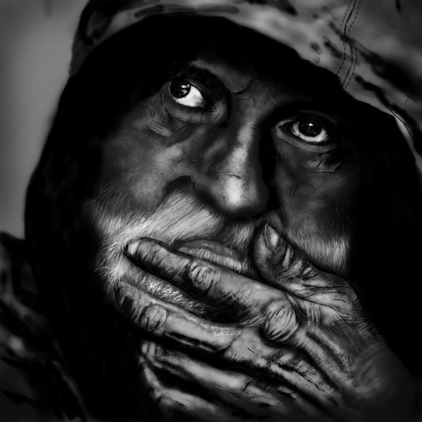 Old Man Thinking... photoshop picture